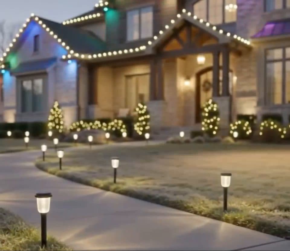 Corner elevation glowing in a programmable multicolor scene