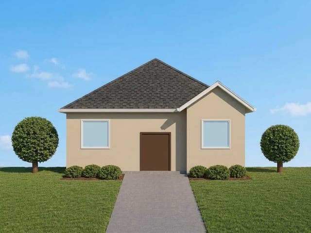 Good: Whole house in frame